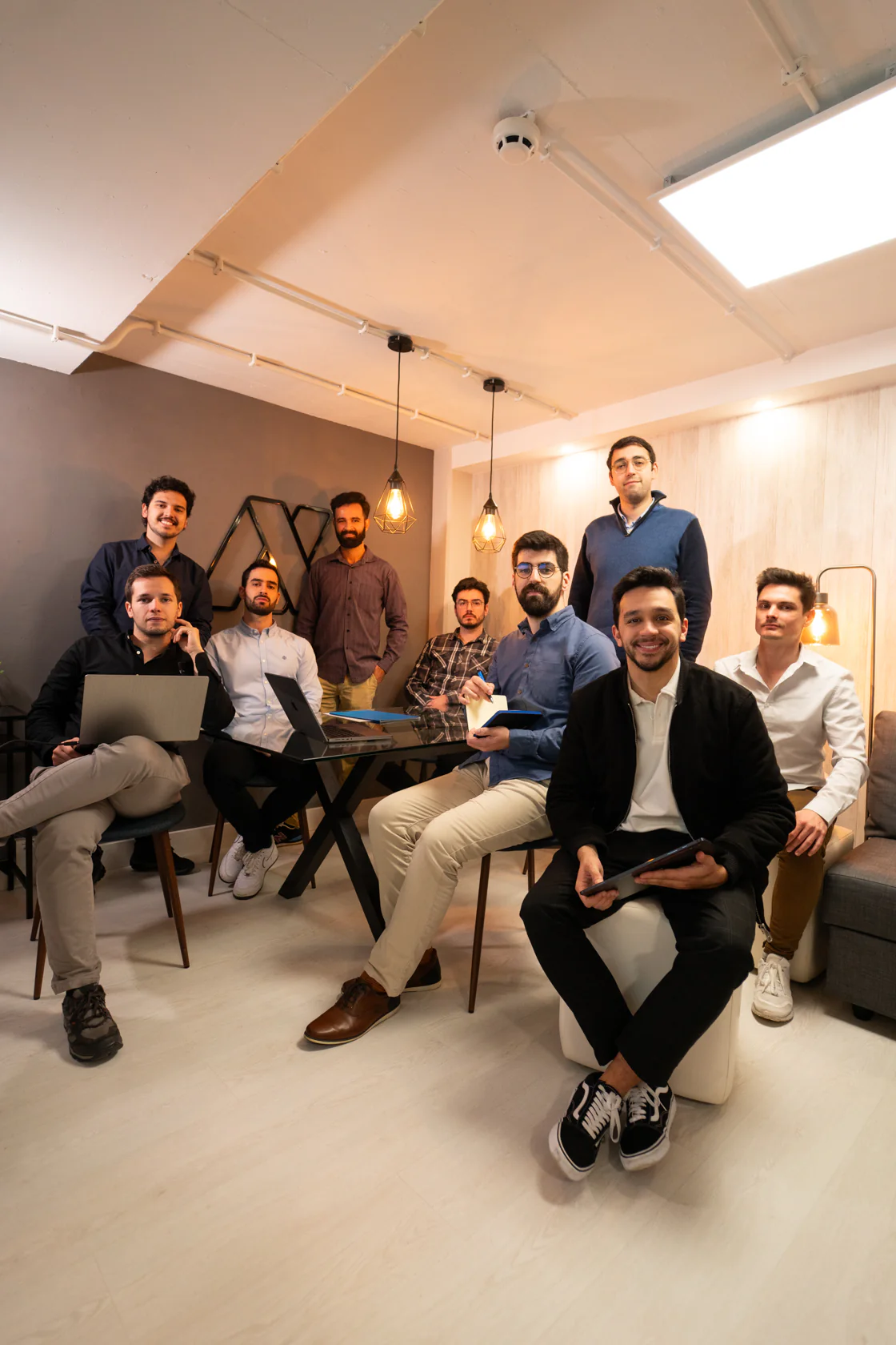 The whole AppX team together in the meeting room